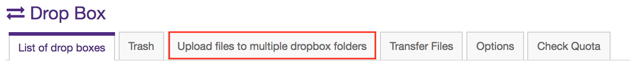 Select upload files to multiple dropbox folders